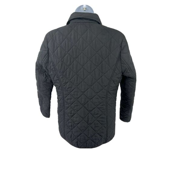 J. Jill Womens Black Quilted Jacket XS Snap Front Classy Equestrian Preppy - Picture 8 of 9